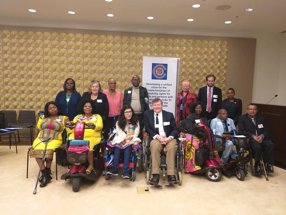 Elected Treasurer of the Commonwealth Disabled People Forum. Photo of newly elected Executive Committee