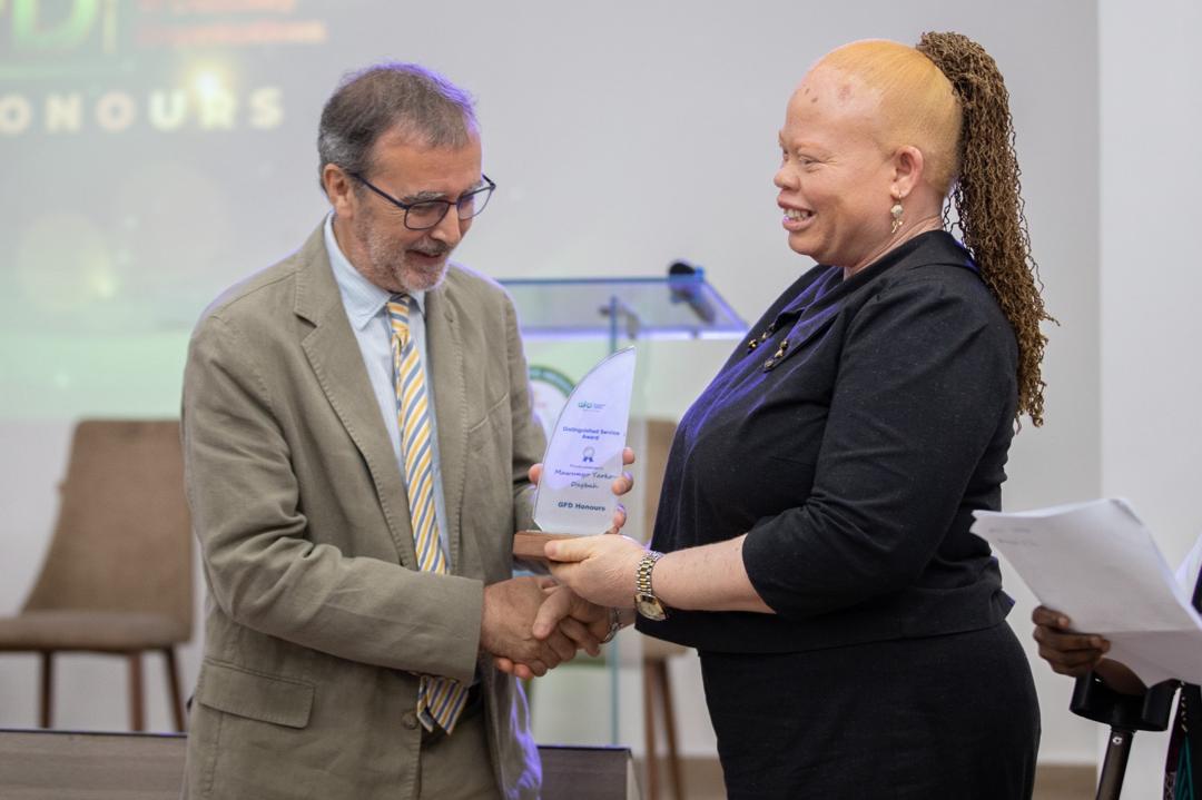 Receiving recognition at the GFD Honours event