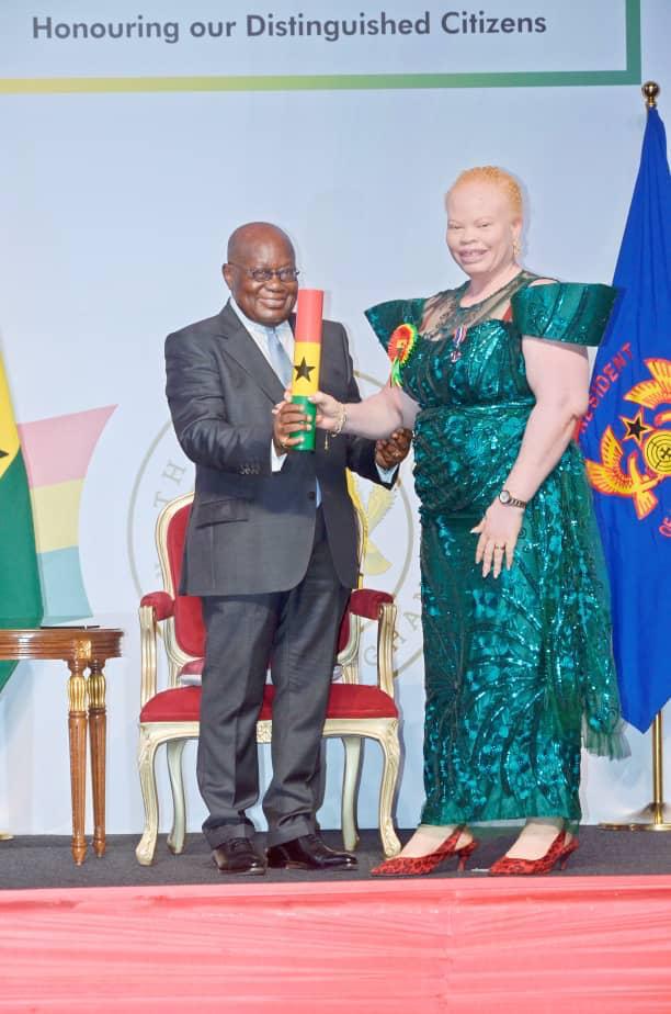 Receiving the 2024 National Honours Award presented by President Akufo-Addo